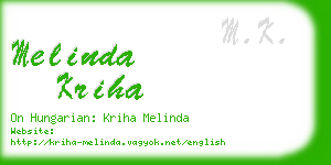 melinda kriha business card